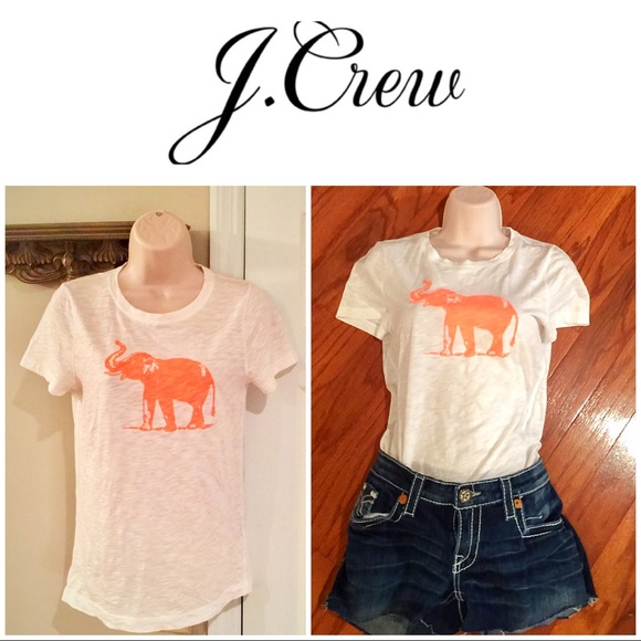 J. Crew Tops - J. Crew Collectors tee White tee w elephant